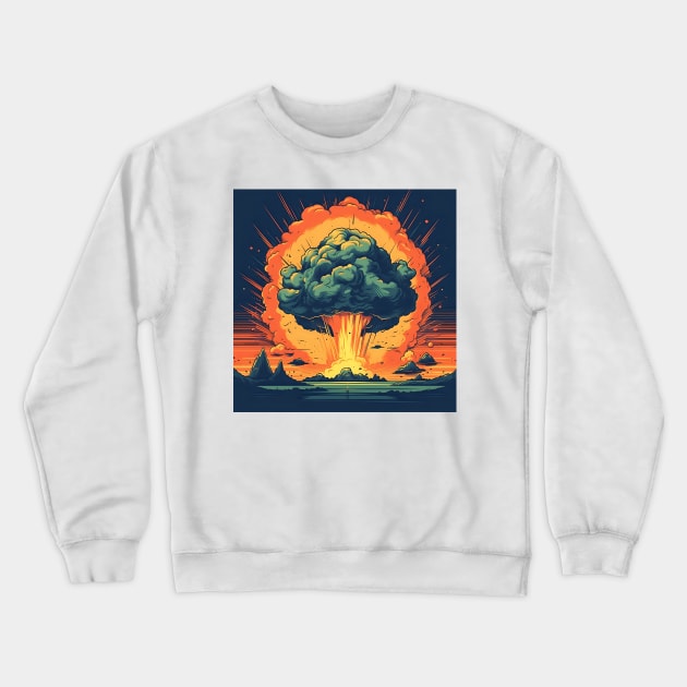 Nuclear Explosion Mushroom Cloud illustration Crewneck Sweatshirt by KOTYA